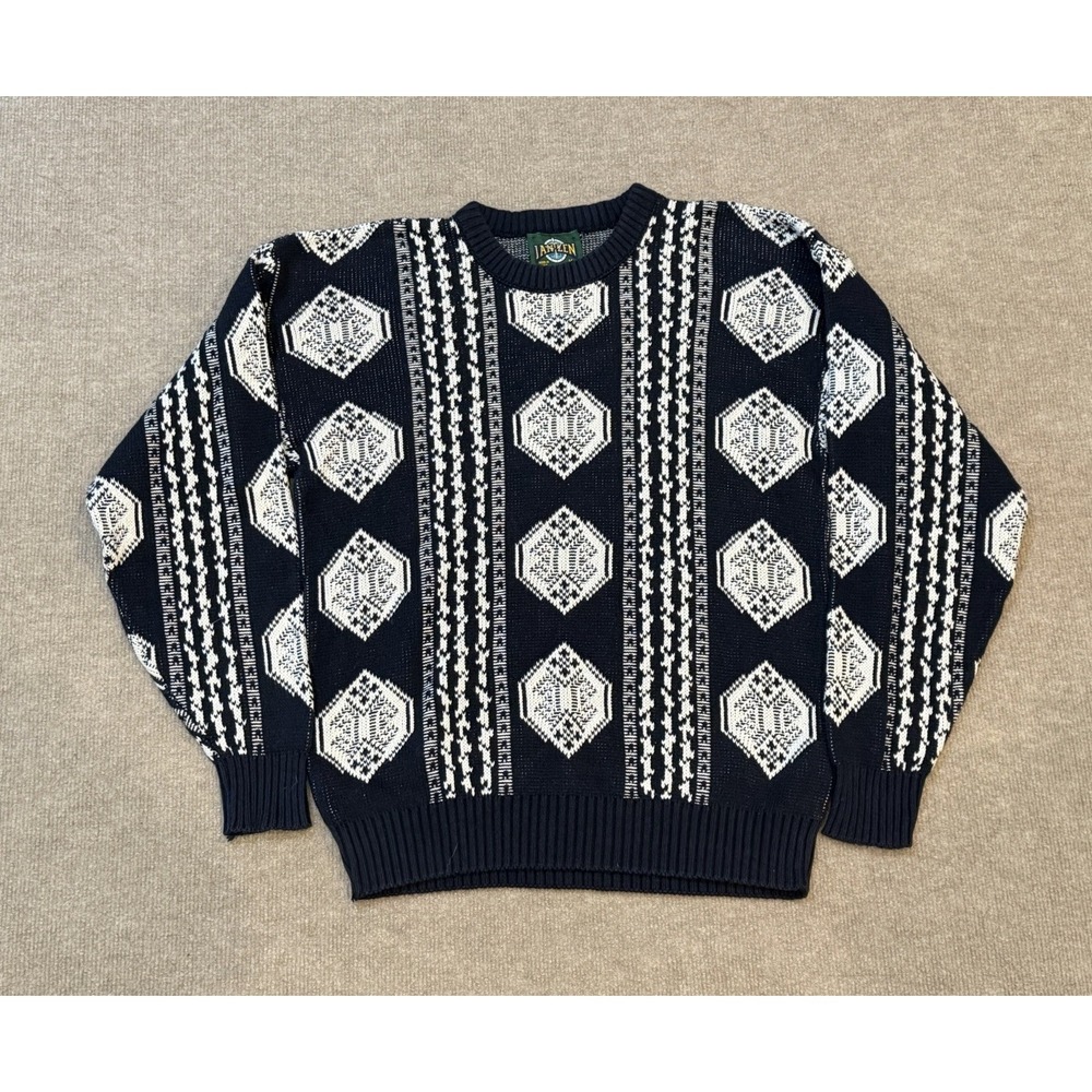 Jantzen Vintage 90s Knit Pullover Sweater USA Made Mens Size Medium Grandpa